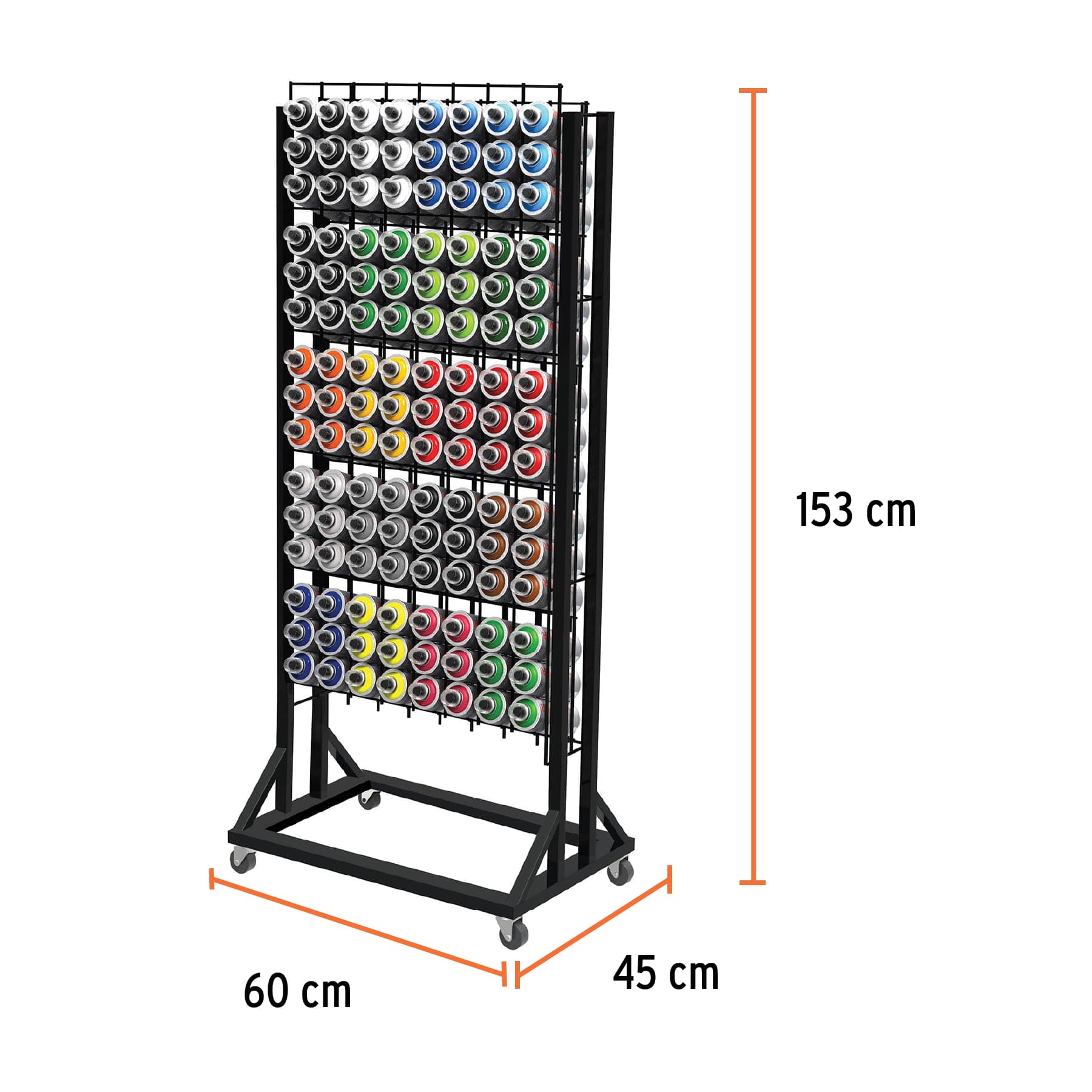 Rack para 120 pinturas en aerosol, Truper, 50330