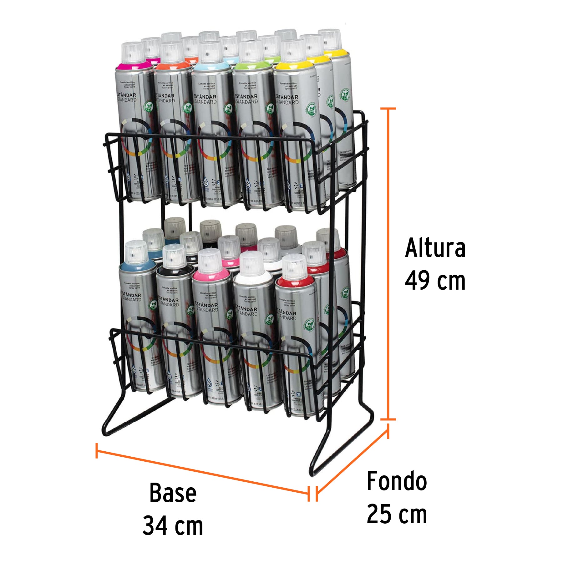 Rack para 30 pinturas en aerosol, Truper, 50329