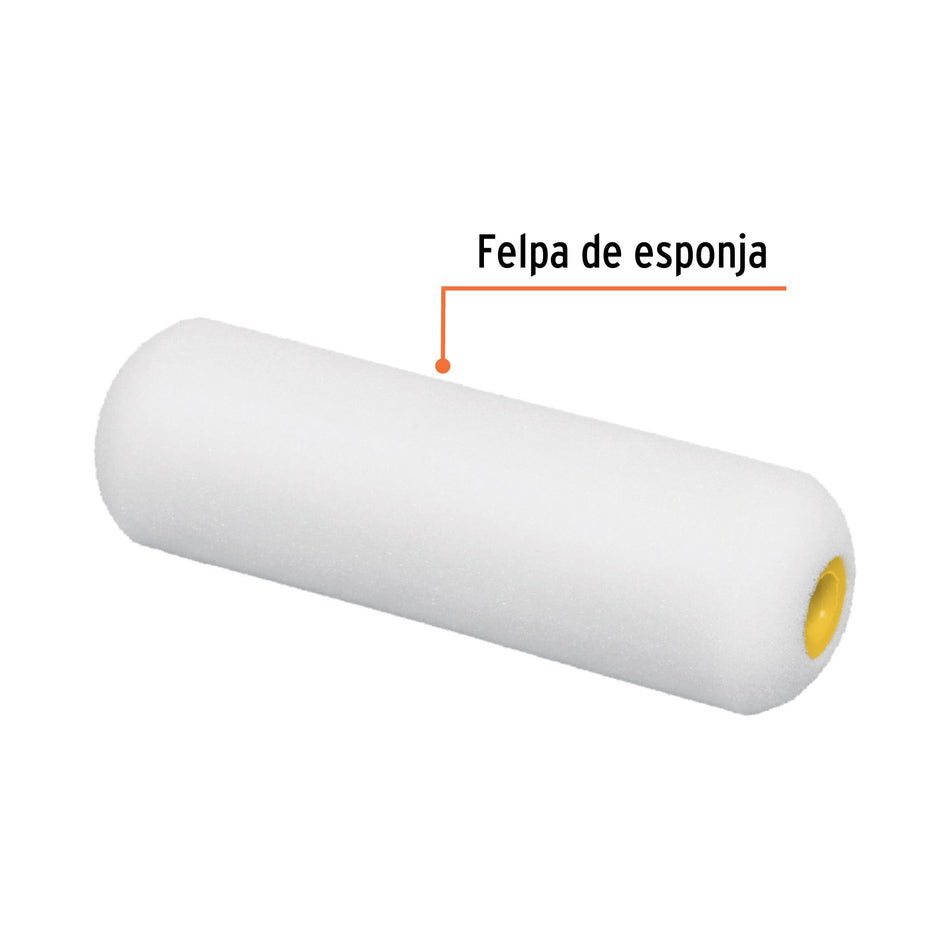 Felpa para mini rodillo esponja 4' x 3/8', Truper Caja con 12, 13907