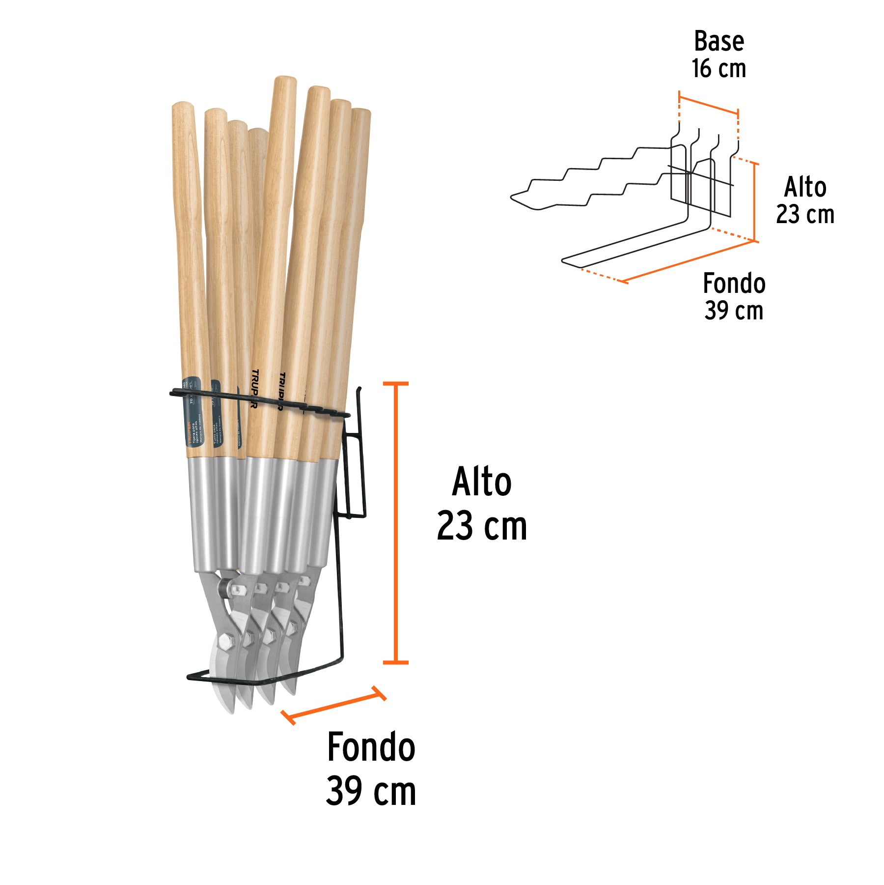 Rack para tijeras de poda grandes, Truper, 50115