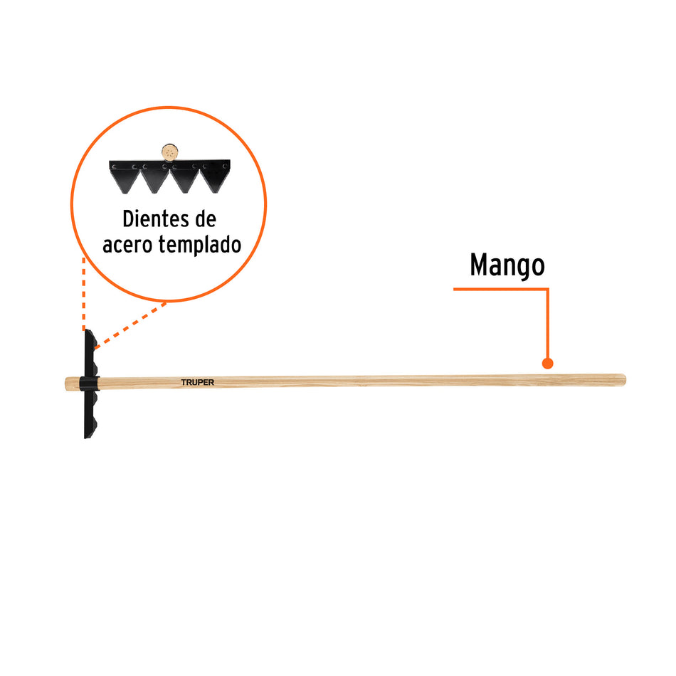 Rastrillo forestal con mango de madera de 60', TRUPER, 17889