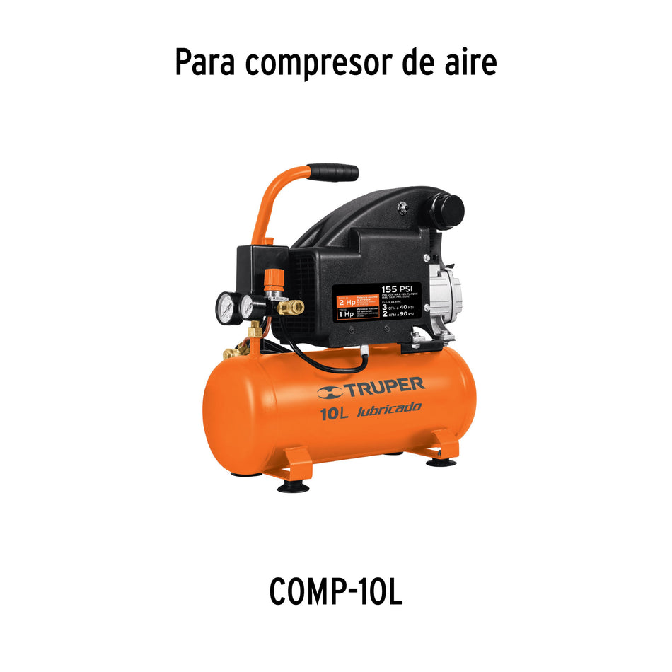 Válvula reguladora de salida para compresor, 10L, Truper, 11932