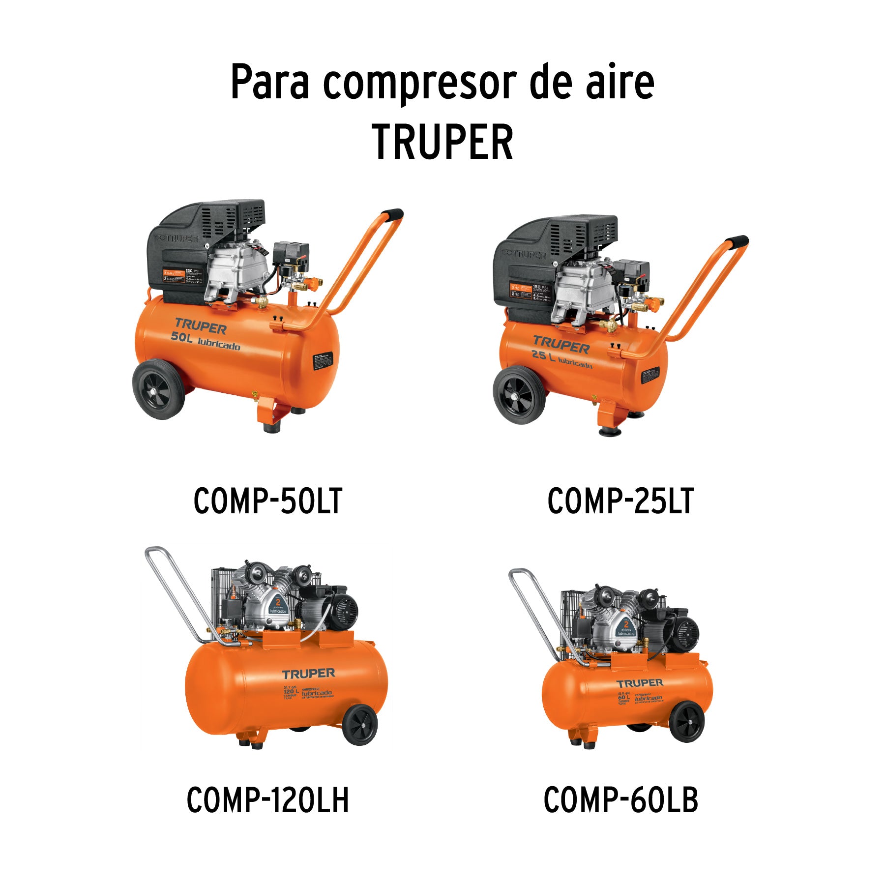 2 patas de goma para compresores Grupo 6, Truper, 102082