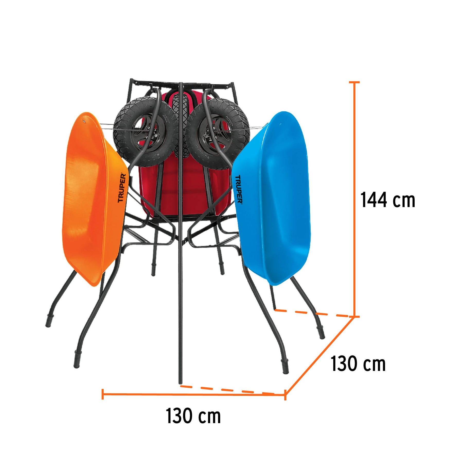 Rack para 3 carretillas, Truper, 50056