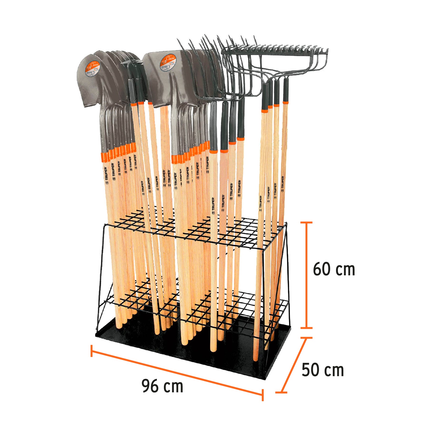 Rack de piso para herramientas de mango largo, Truper, 50099