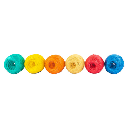 Rollo de rafia de 230 m colores surtidos calibre 2.2 g/m Caja con 6, 45033