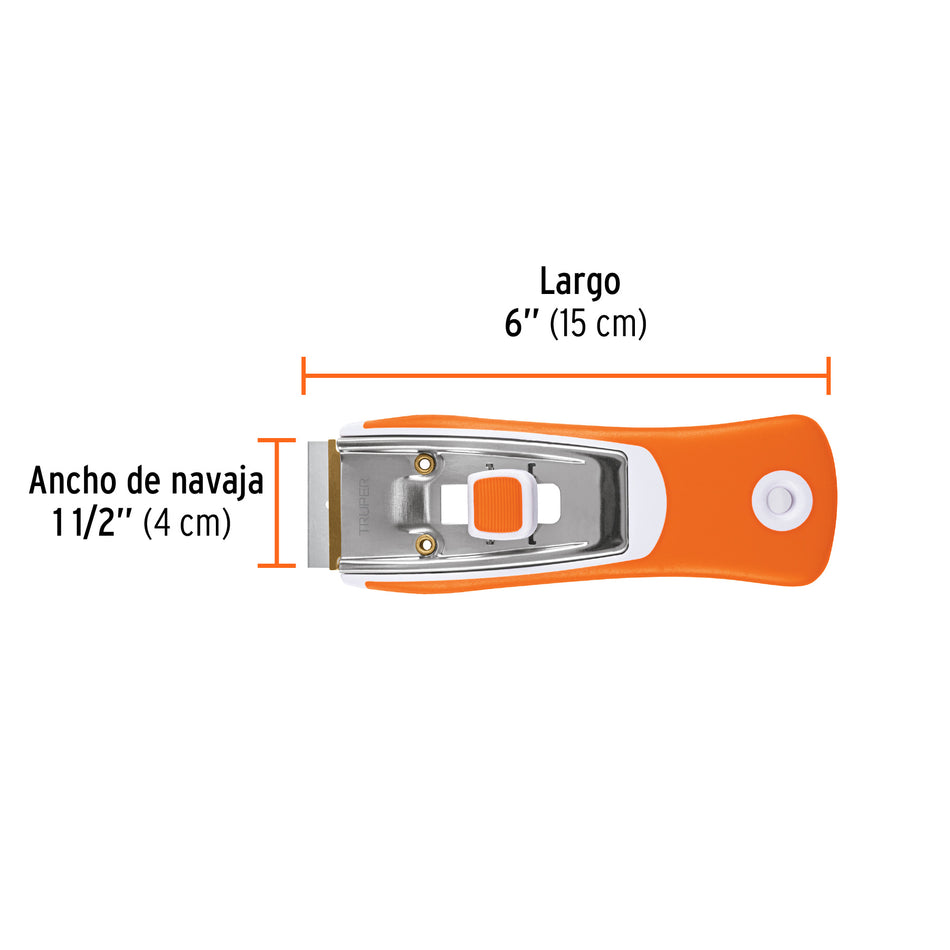 Raspador con cuchillas de 1-1/2', mango ergonómico, TRUPER Caja con 6, 16951