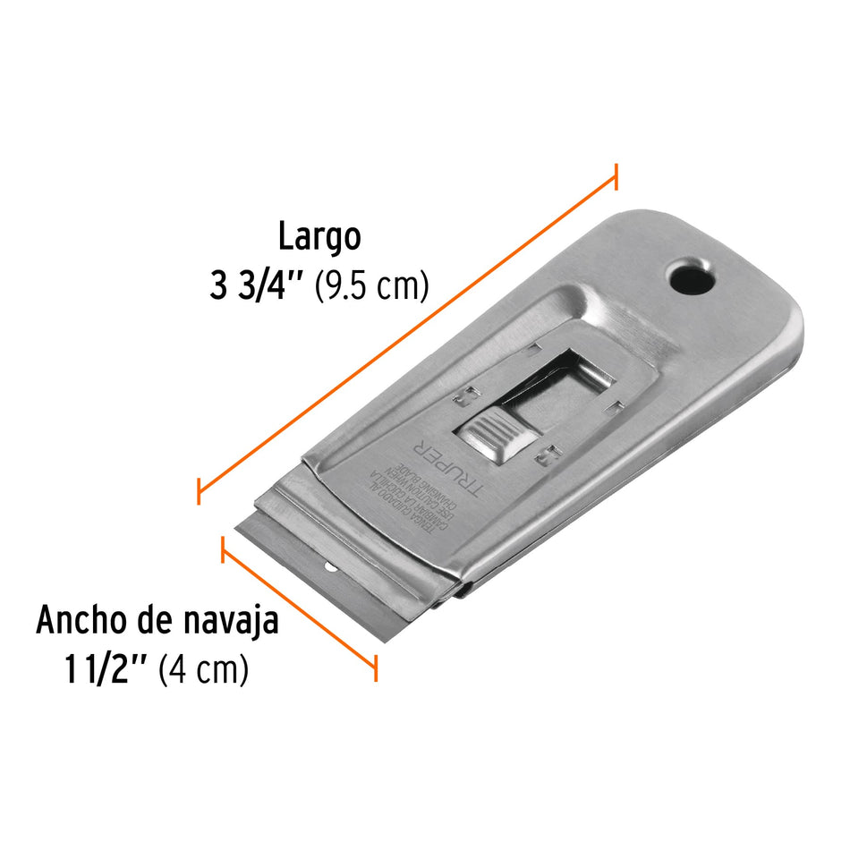 Raspador de acero inoxidable con cuchillas de 1-1/2', TRUPER Caja con 6, 101100