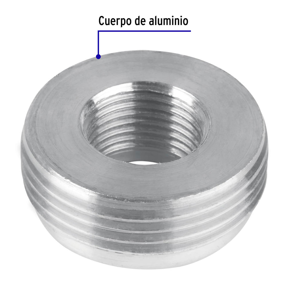 Reducción bushing de 1-1/4' a 1/2', Volteck Caja con 10, 46098