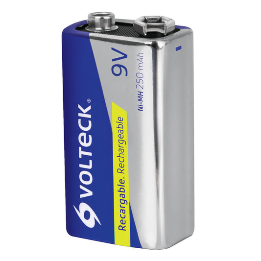 Blíster con 1 pila recargable 9V uso general, 250 mAh Caja con 6, 47203