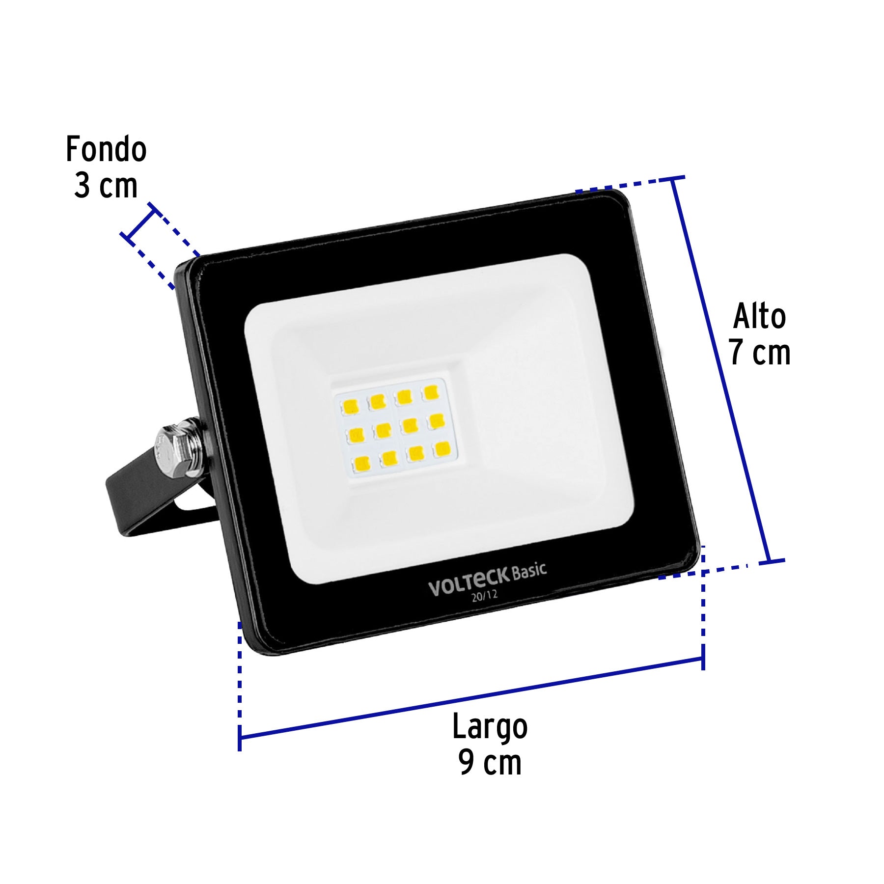 Reflector ultra delgado LED 10 W luz de día, Volteck Basic, 22040