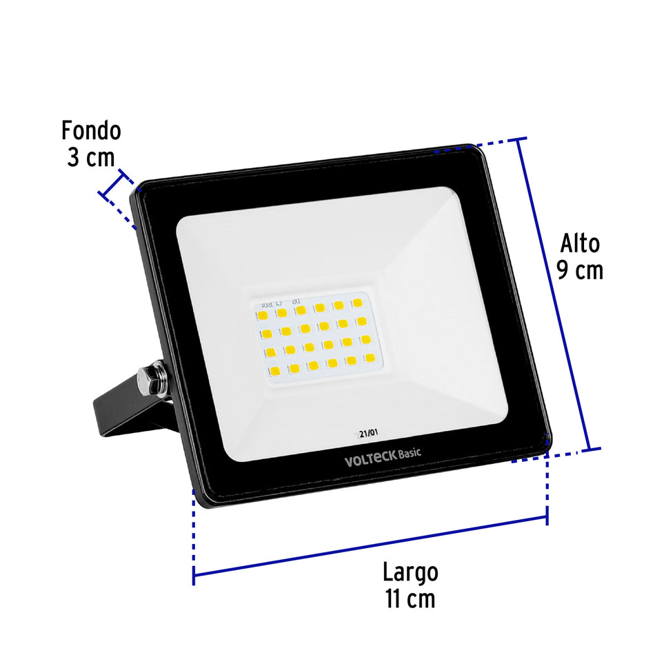 Reflector ultra delgado LED 20 W luz cálida, Volteck Basic Caja con 2, 28090