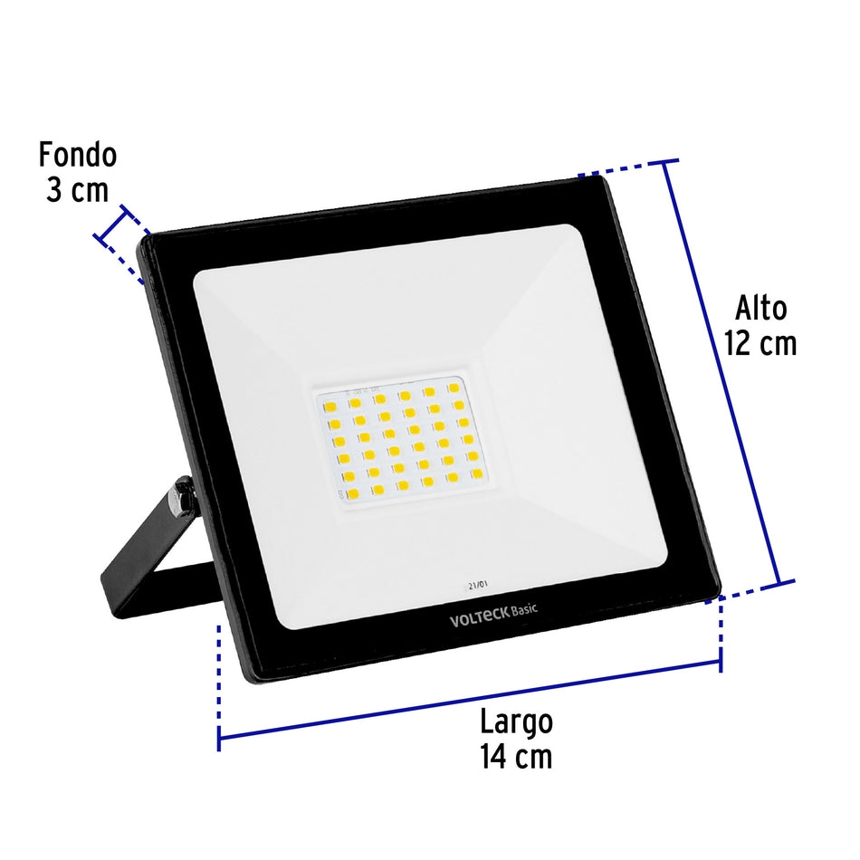 Reflector ultra delgado LED 30 W luz cálida, Volteck Basic Caja con 2, 28091