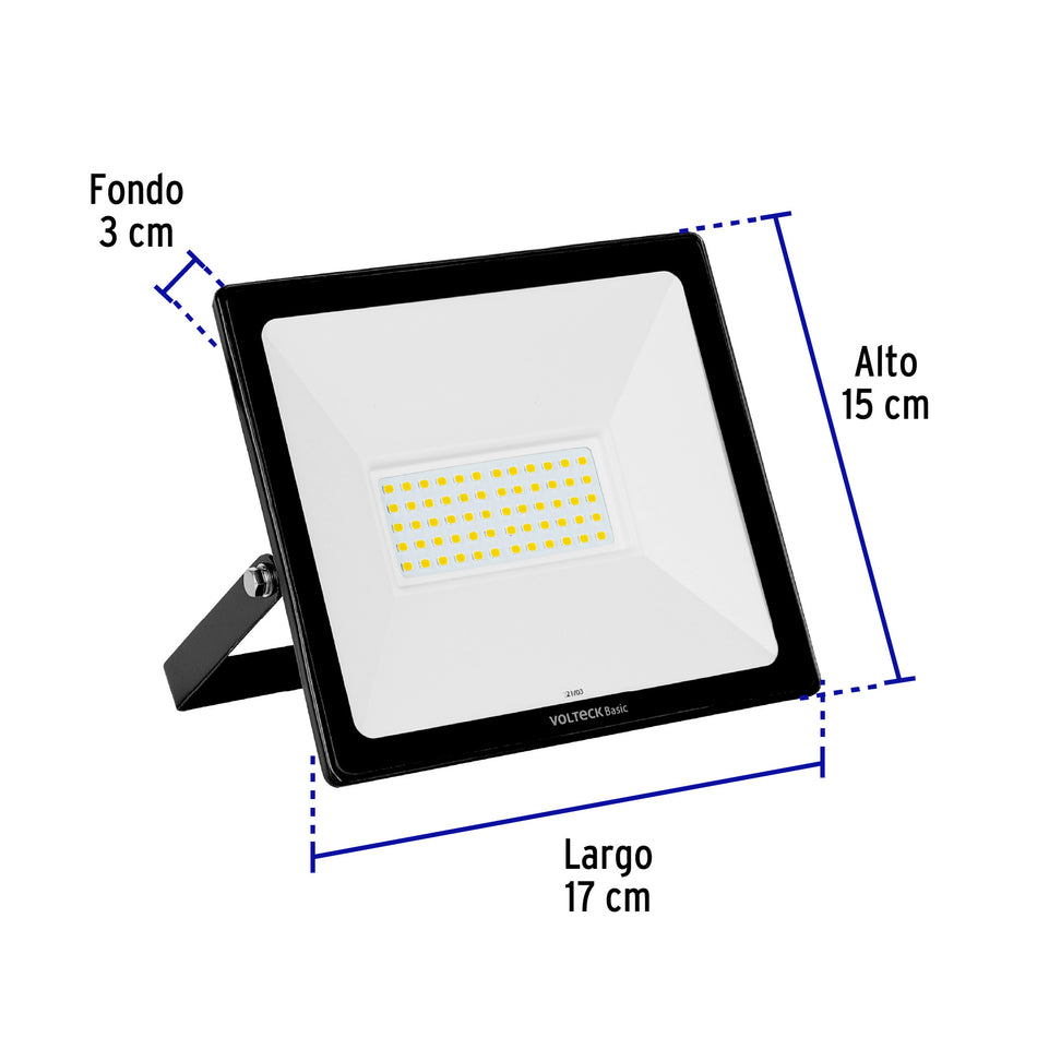 Reflector ultra delgado LED 50 W luz cálida, Volteck Basic Caja con 2, 28092