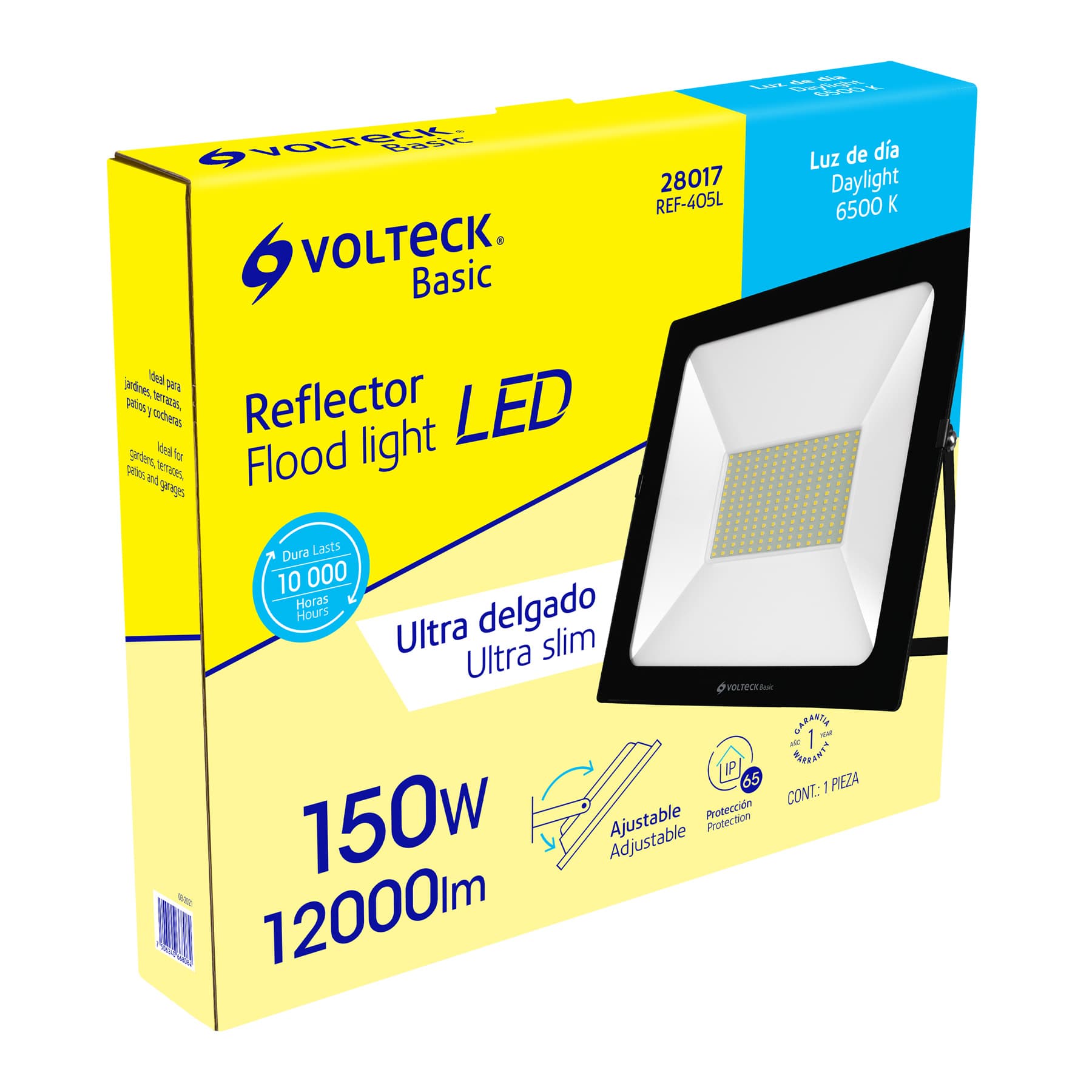 Reflector ultra delgado LED 150 W luz de día, Volteck Basic, 28017