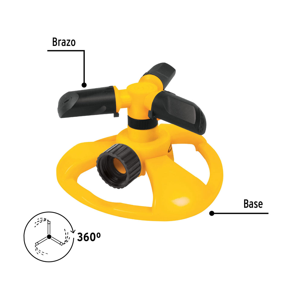 Aspersor giratorio 3 brazos, chorro fino, b/plástica, Pretul Caja con 4, 20069