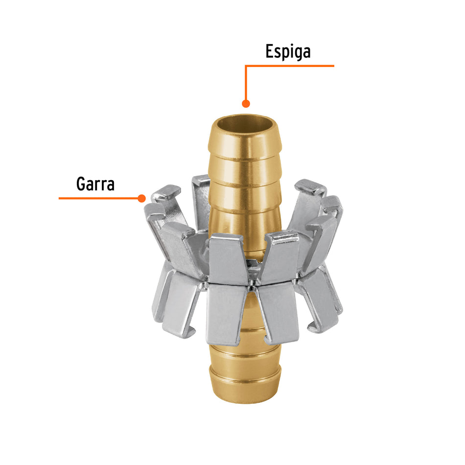 Reparador de aluminio 1/2', tipo garra para manguera Caja con 12, 101730
