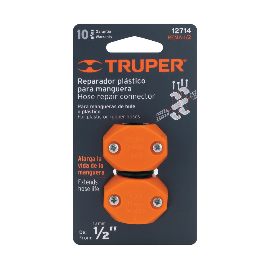 Reparador 1/2' de ABS para manguera, Truper Caja con 12, 12714