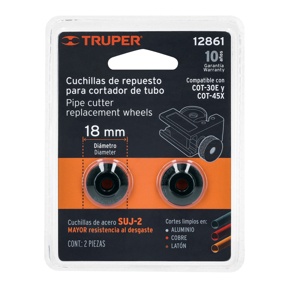 Blíster con 2 cuchillas para cortador de tubo COT-30E Caja con 6, 12861