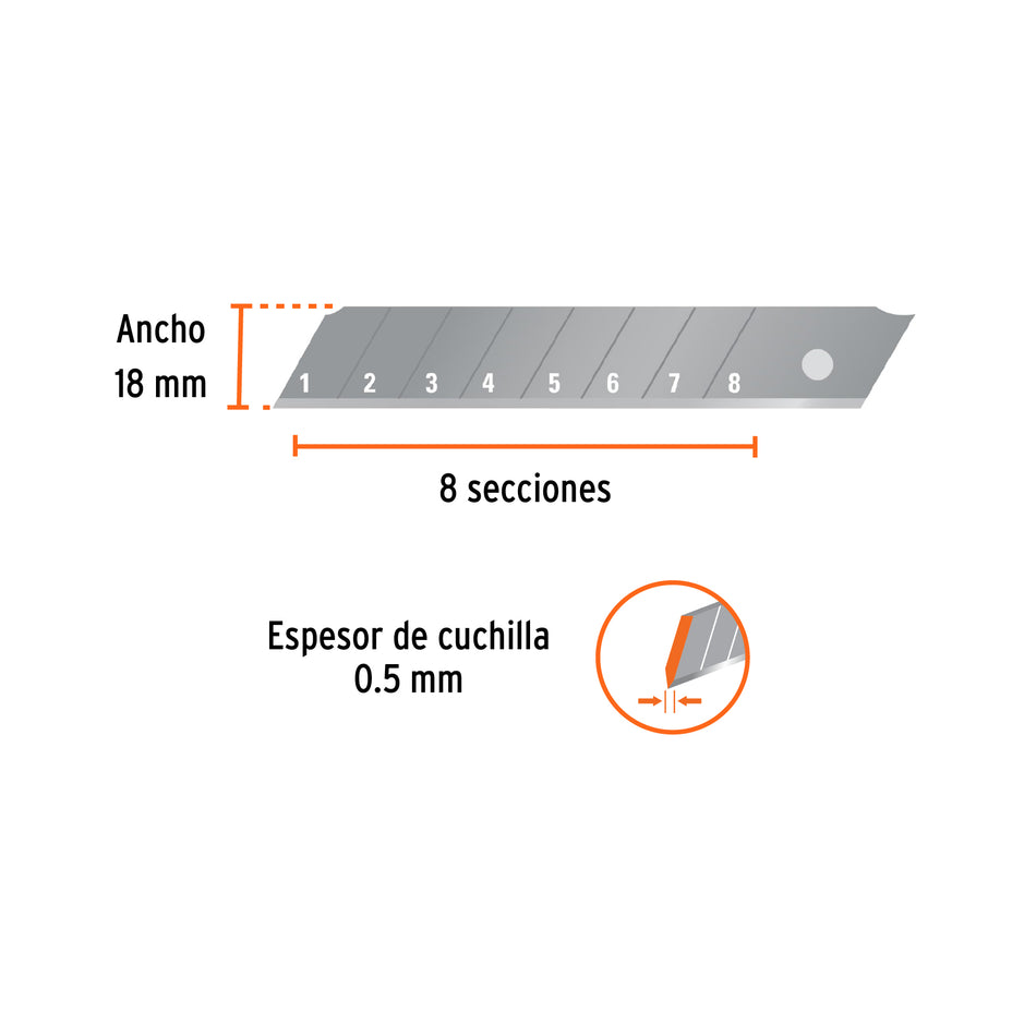 Estuche con 50 cuchillas SK2 de 18 mm para cutter, Expert Caja con 2, 100131