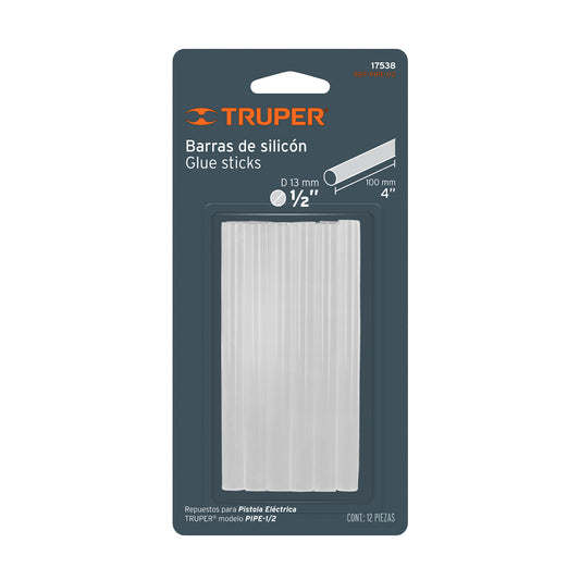 Blíster con 12 barras de silicón de repuesto para PIPE-1/2 Caja con 6, 17538