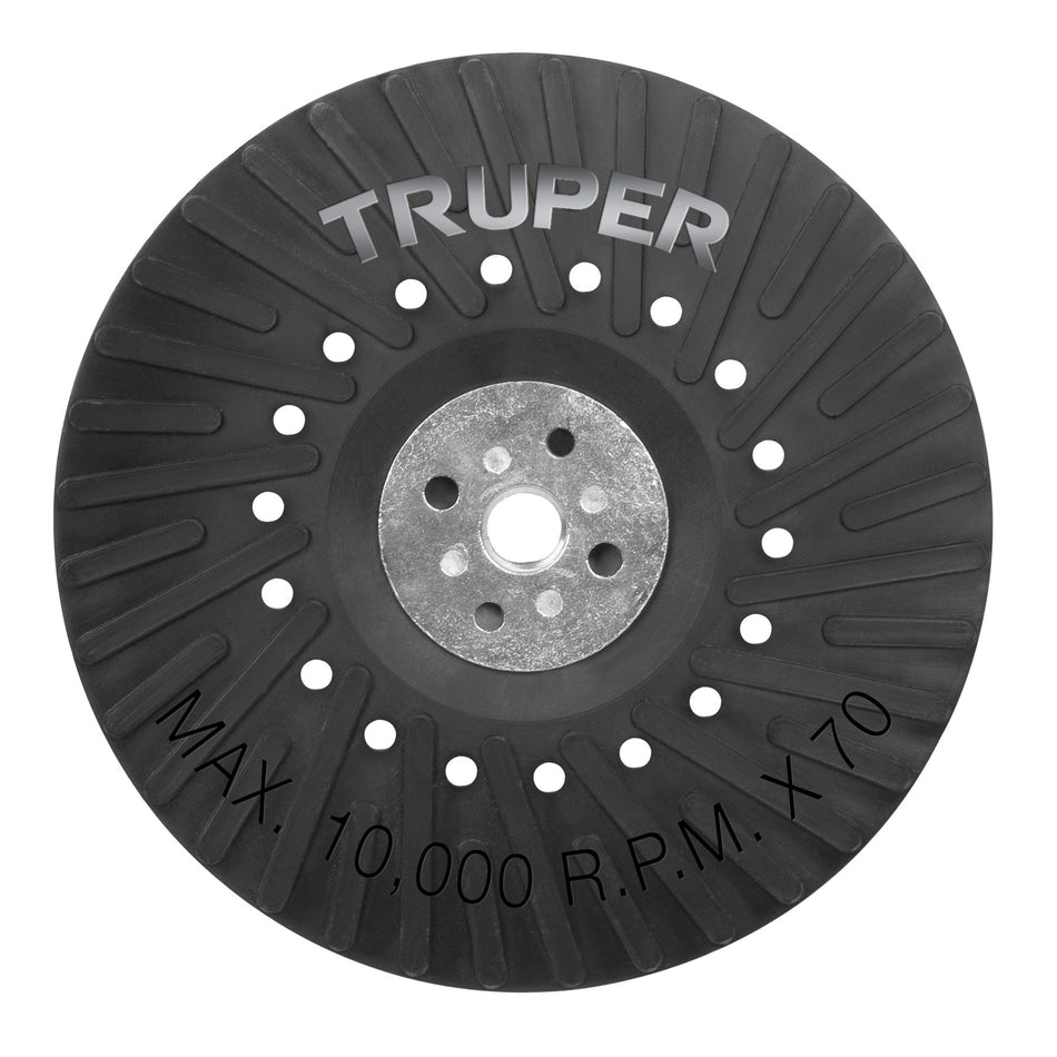 Respaldo para discos de lija 7', eje M14, Truper Caja con 6, 17276