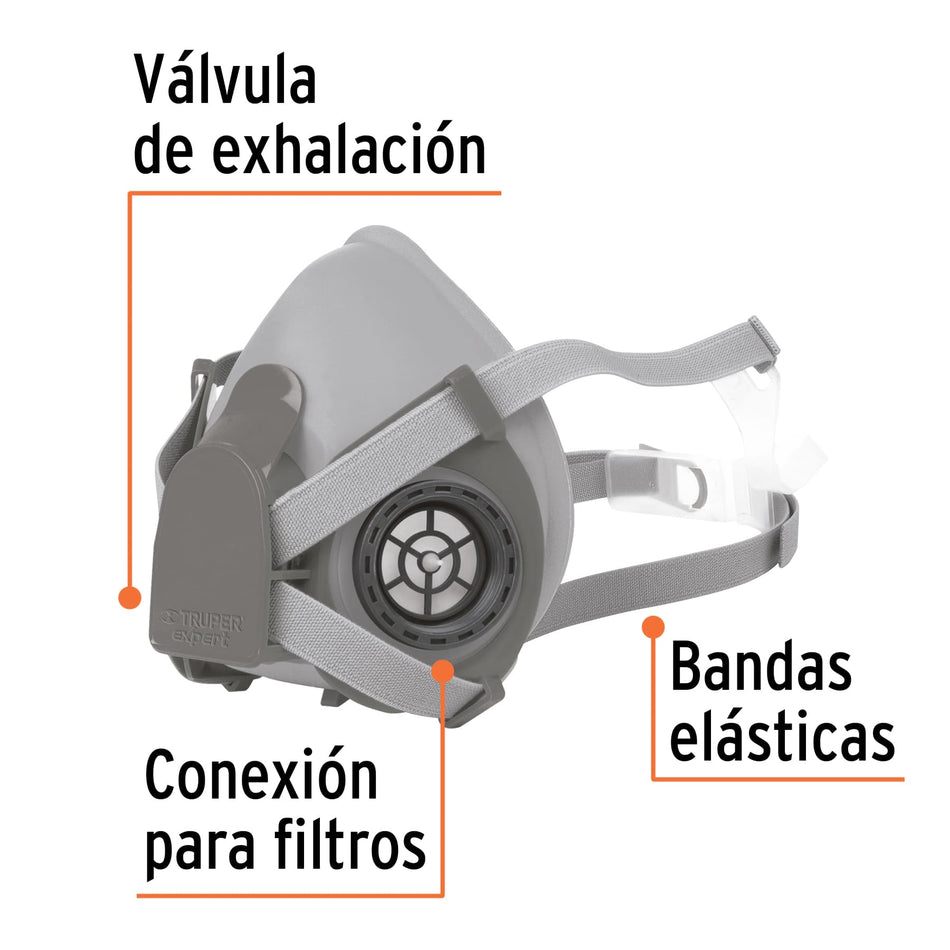Respirador profesional media cara, Truper Expert, 13732