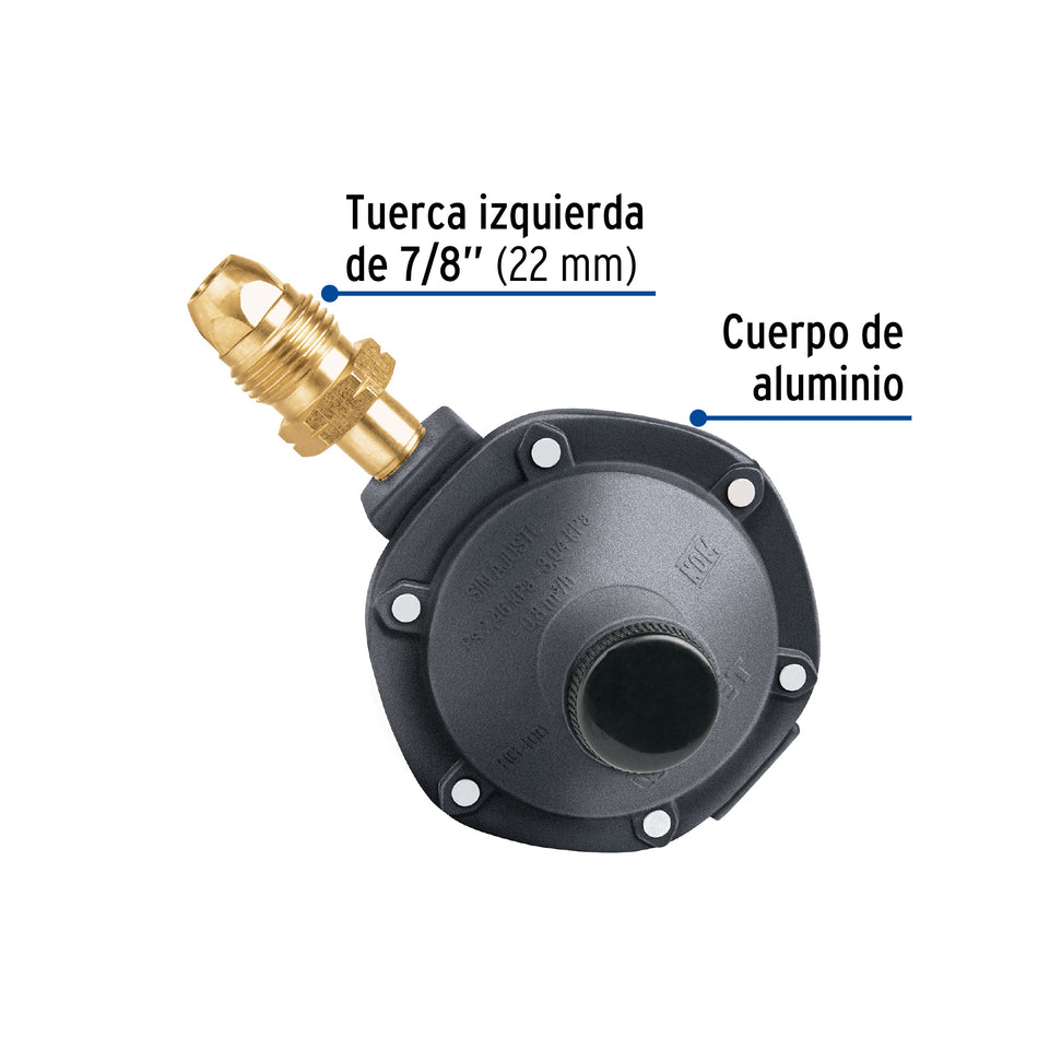 Regulador de gas L.P. de 1 vía, Foset Caja con 4, 49225