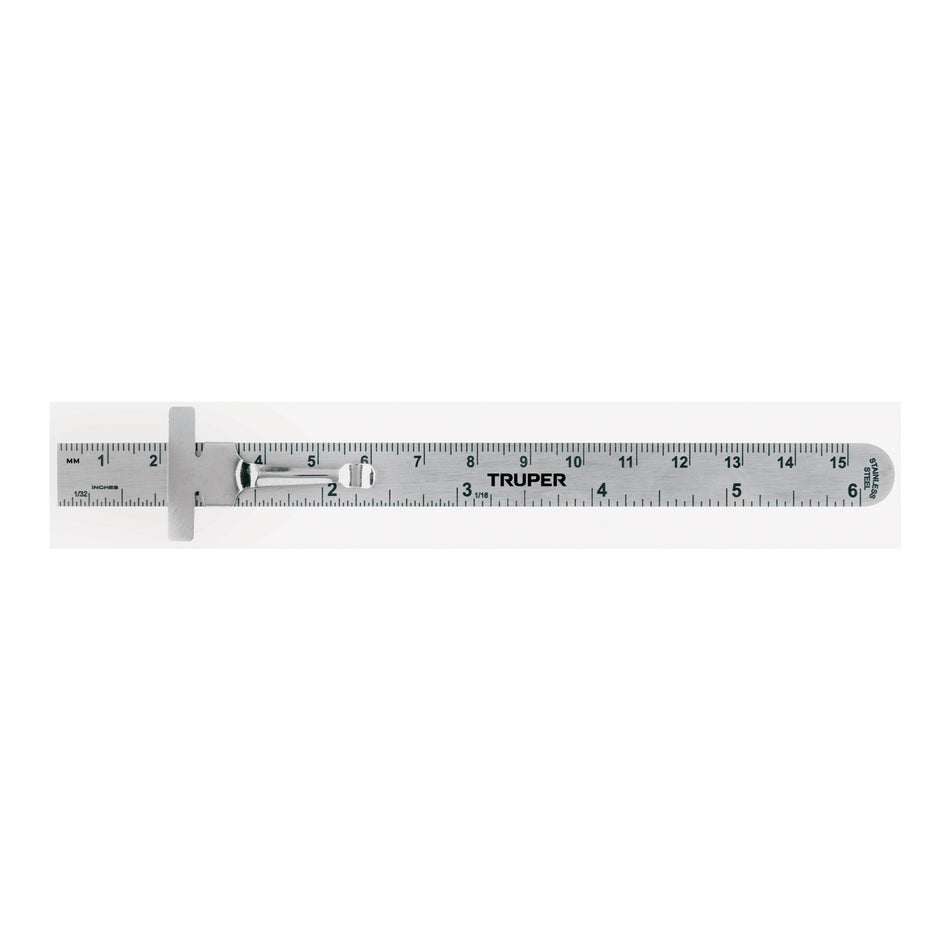 Regla 15 cm de acero inoxidable de bolsillo, Truper Caja con 12, 101810