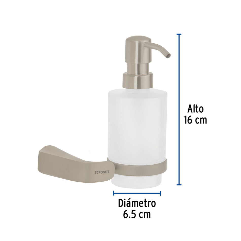 Dispensador de jabón a pared de latón satinado, Riviera, 45227