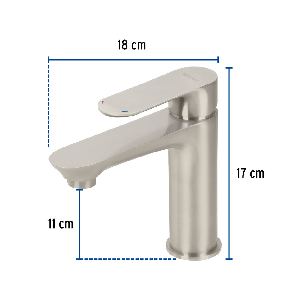 Monomando satín cuello corto para lavabo, Foset Riviera, 45179