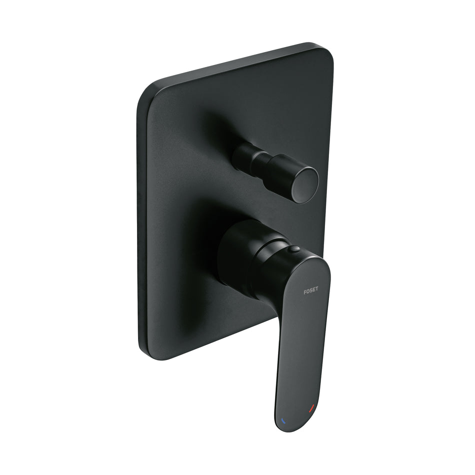 Monomando para regadera con desviador, negro, FOSET RIVIERA, 44112