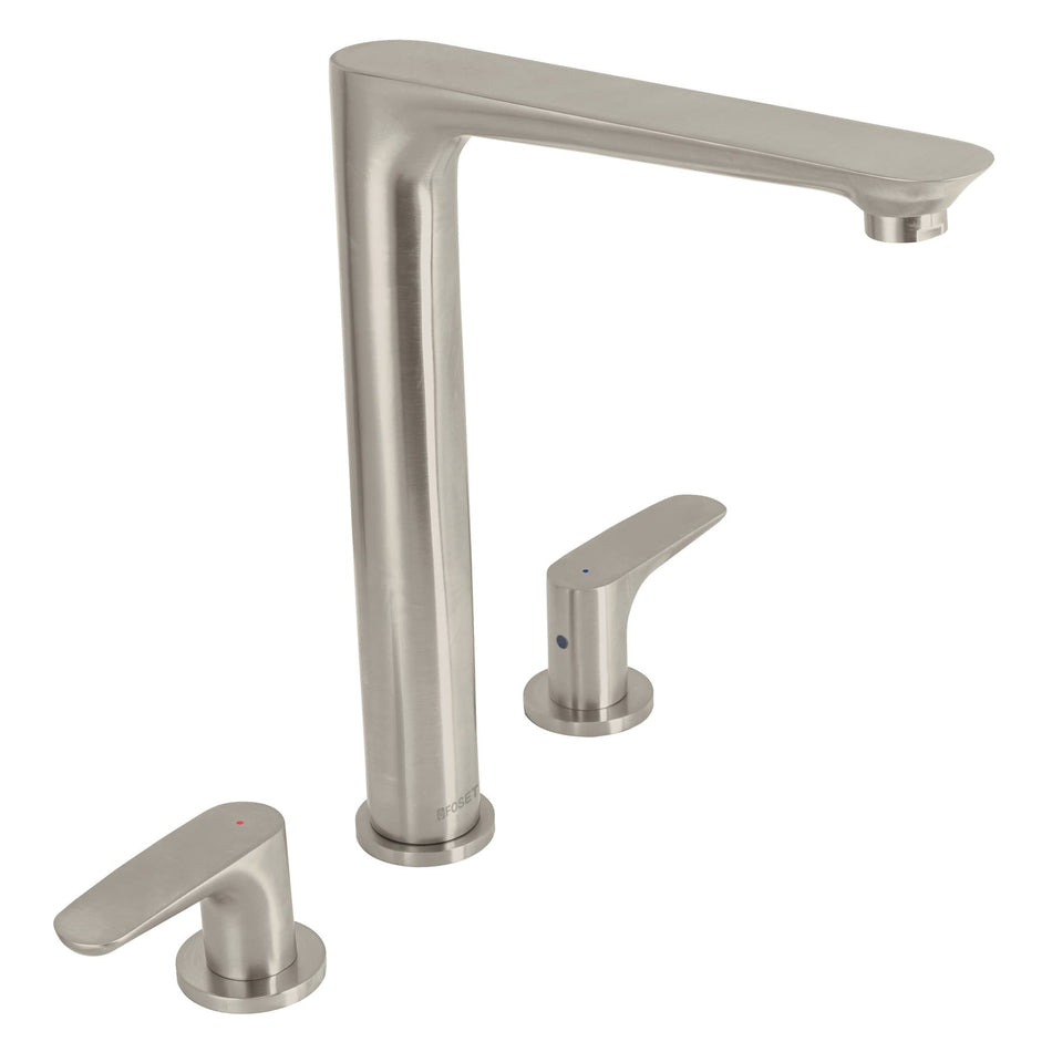 Mezcladora satín cuello alto para fregadero, Foset Riviera, 45181