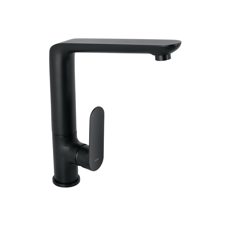Monomando cuello alto para fregadero, negro, FOSET RIVIERA, 44102