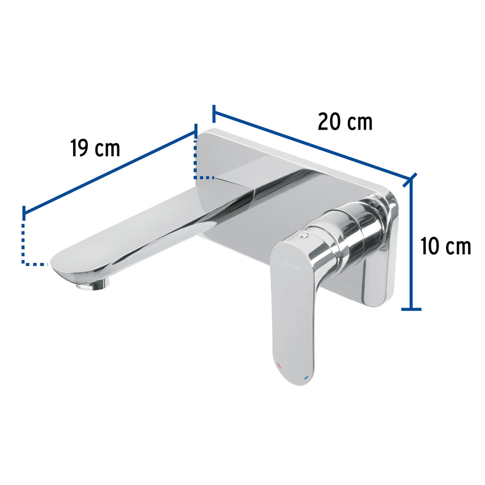Monomando cromo de pared para lavabo, Foset Riviera, 45189