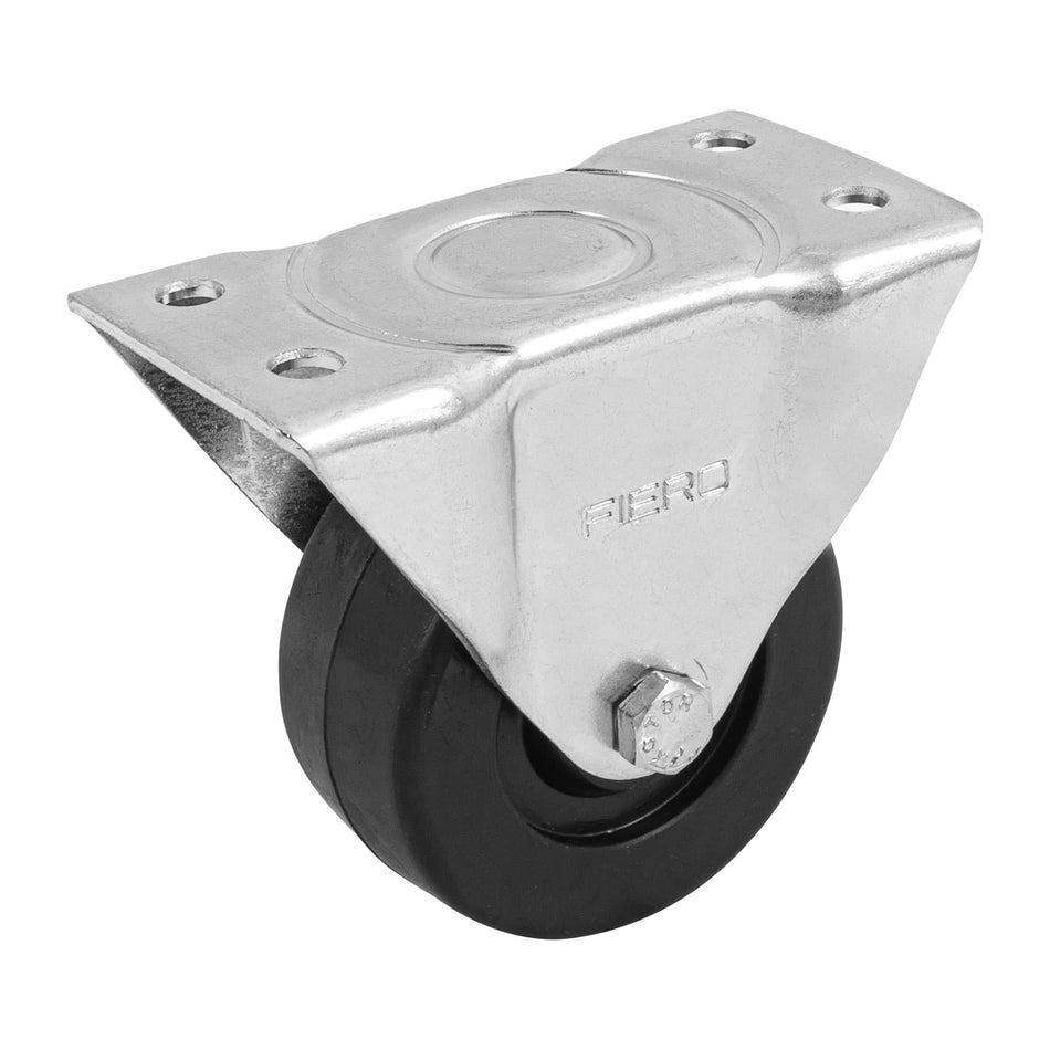 Rodaja hule 3', placa fija con buje, carga 90 kg, Fiero Caja con 4, 48599