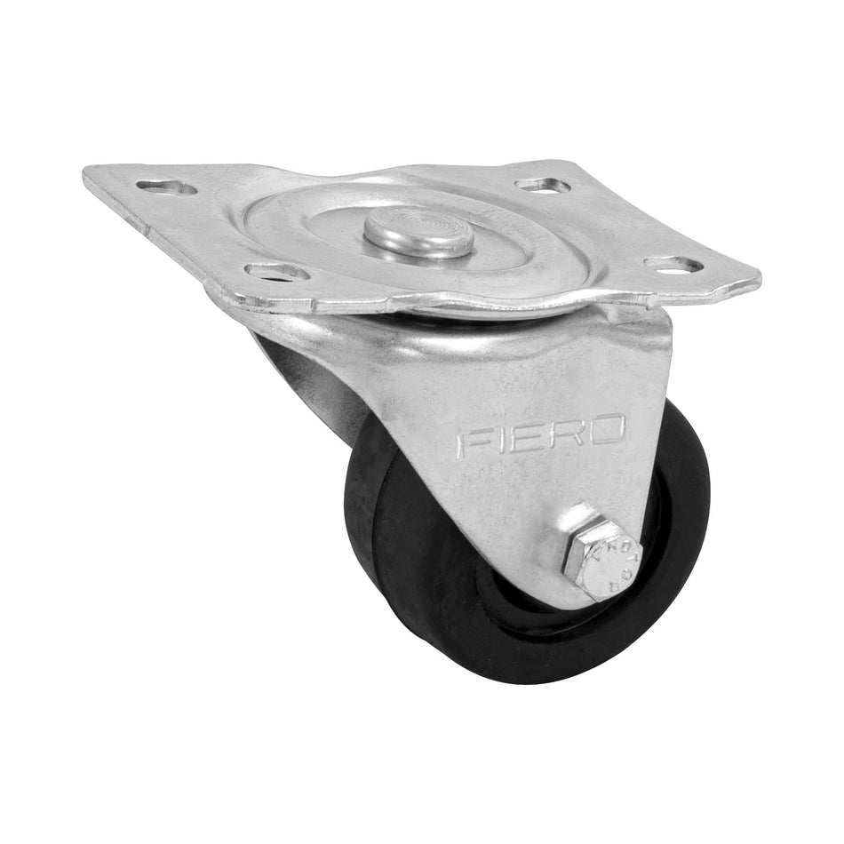 Rodaja hule 2-1/2', placa giratoria con buje, carga 60 kg Caja con 6, 48607