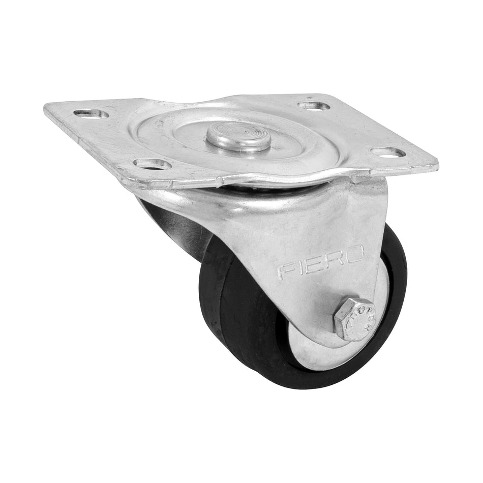 Rodaja hule 2-1/2', placa giratoria con balero, carga 80 kg Caja con 6, 48608