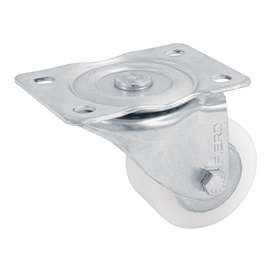Rodaja de polietileno 2-1/2' placa giratoria, con balero Caja con 6, 48627