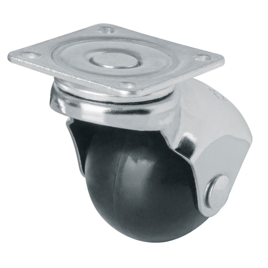 Rodaja esférica, 40 mm con placa, Fiero Caja con 6, 44390