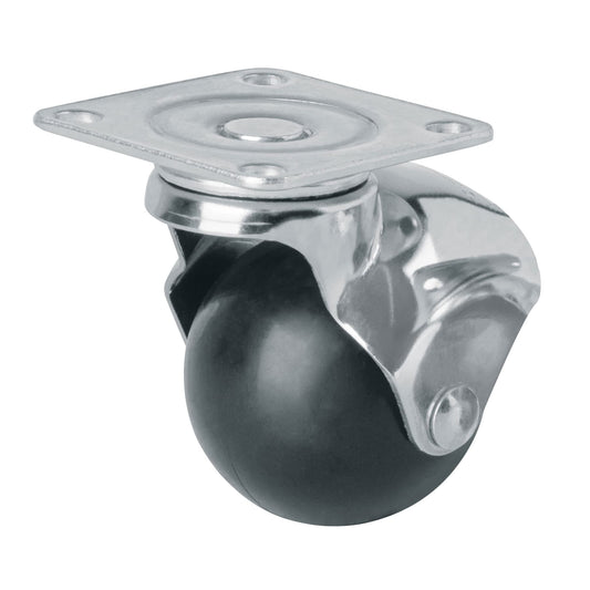 Rodaja esférica, 50 mm con placa, Fiero Caja con 6, 44391