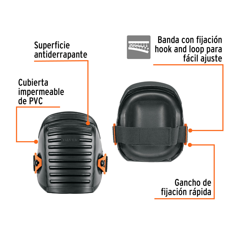 Rodilleras impermeables, para trabajos húmedos, Truper Caja con 2, 103232
