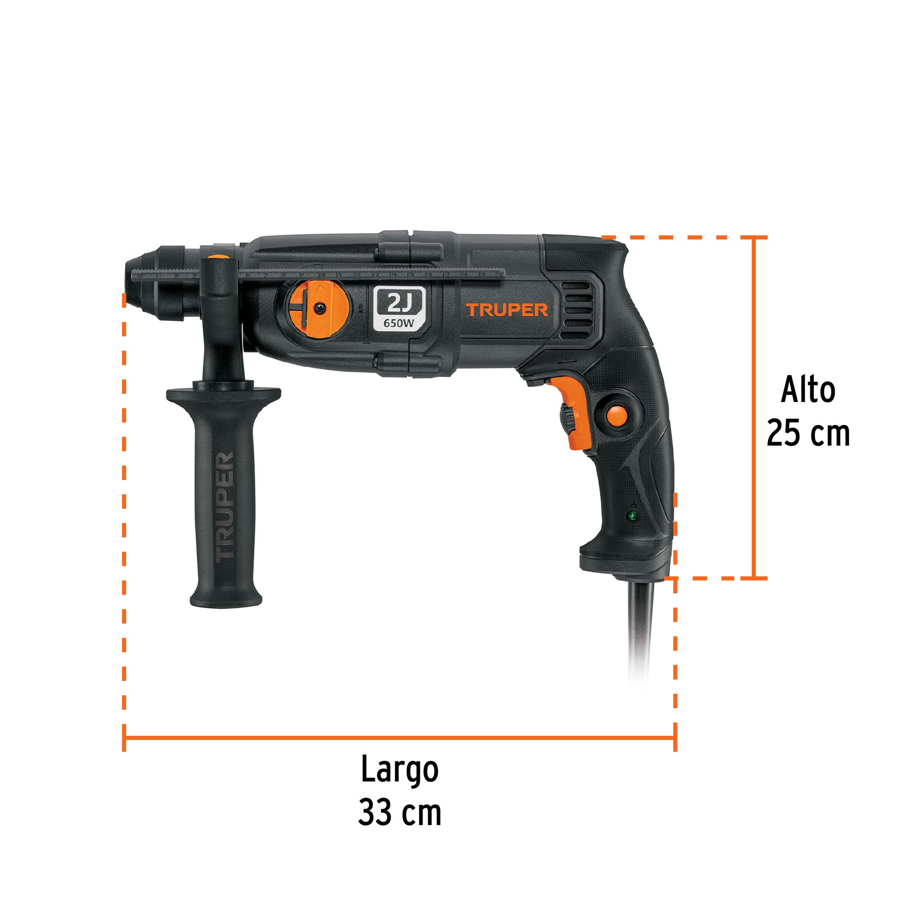 Rotomartillo SDS Plus 2 Joules, 650W, TRUPER INDUSTRIAL, 16762