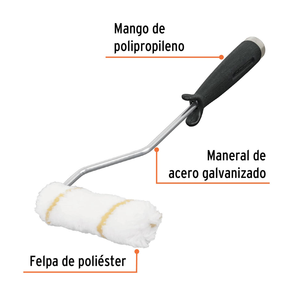 Mini rodillo para pintar 4' x 3/8' de poliéster, Truper Caja con 12, 13905