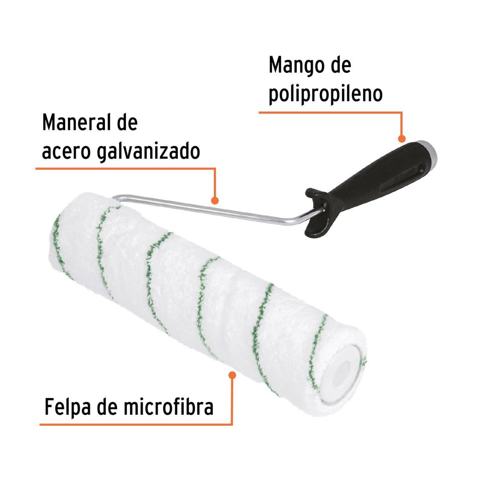 Rodillo para pintar 9' x 3/8' microfibra, sup. poco rugosas Caja con 6, 13894