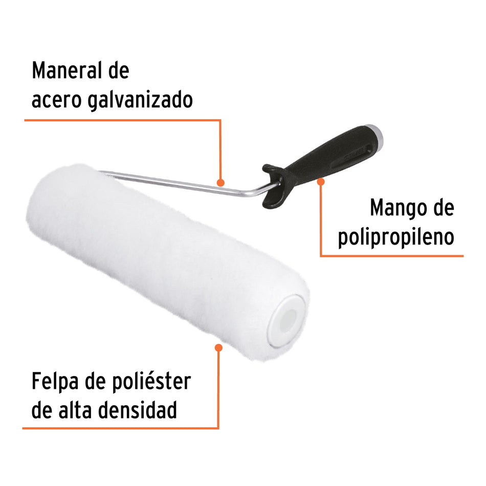 Rodillo para pintar 9' x 3/8' superficies lisas, Truper Caja con 6, 13875