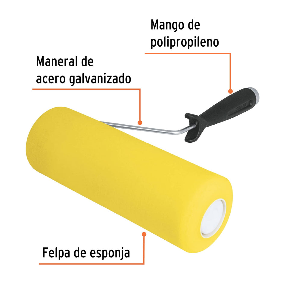 Rodillo para pintar 9'x 3/4' de esponja, superficies rugosas Caja con 6, 13842