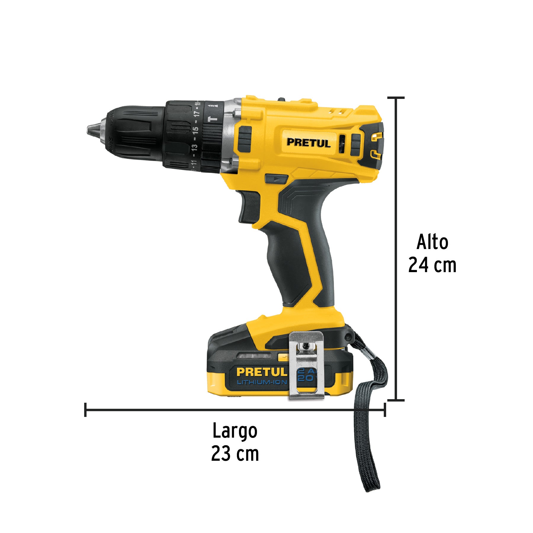 Rotomartillo inalámbrico 1/2', 20V, PRETUL, 26117