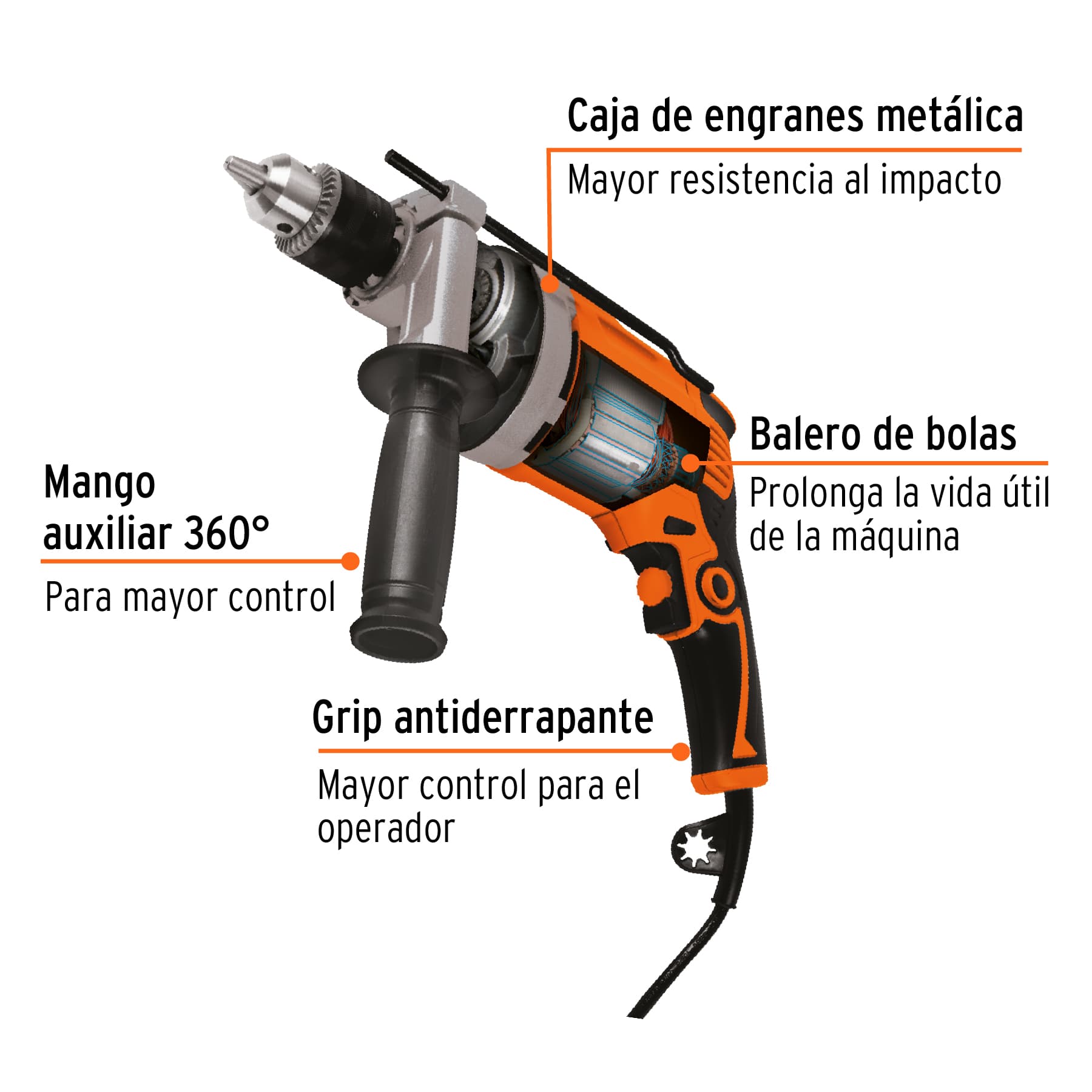 Rotomartillo 1/2', 850W, TRUPER PRO, 14659