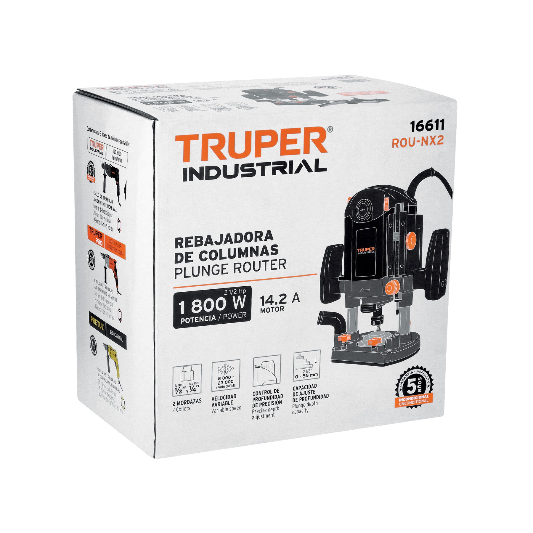 Router 1,800W, 2-1/2 HP, TRUPER INDUSTRIAL, 16611